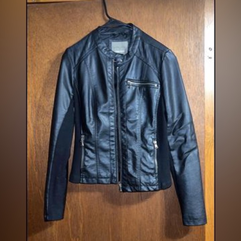 Maurice’s black faux leather jacket size medium